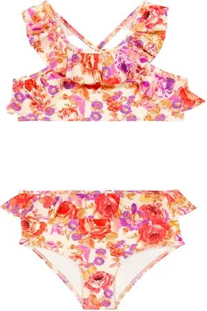 ZIMMERMANN Ruffle-trimmed floral bikini