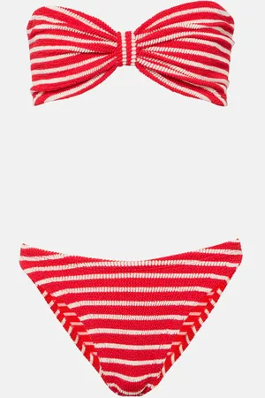 Hunza G Jean striped strapless bikini