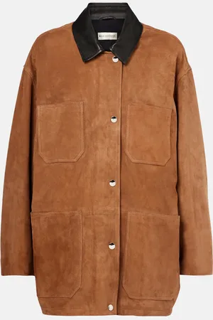Nour Hammour Barn leather-trimmed suede jacket