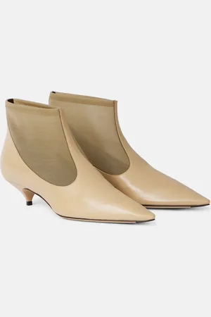 The Row Leather and mesh ankle boots