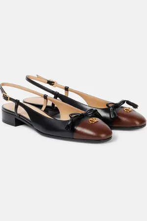VALENTINO GARAVANI Valet Du Roi leather slingback flats
