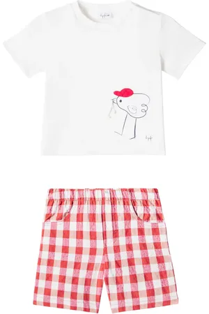 Il gufo Baby printed T-shirt and shorts set