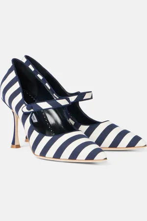 Manolo Blahnik Campari 90 striped Mary Jane pumps