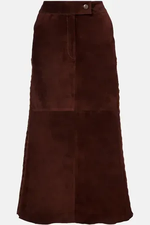 JOHANNA ORTIZ Mid-rise suede midi skirt