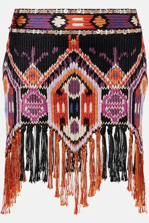 Isabel Marant Yolana sequined fringed miniskirt