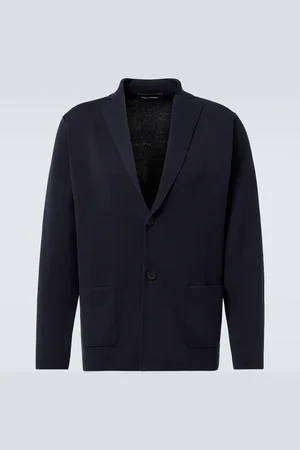 Thom Sweeney Knitted cotton crÃªpe blazer