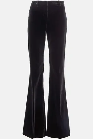 Etro High-rise cotton velvet flared pants