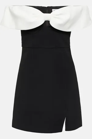 Self-Portrait Off-shoulder crÃªpe minidress