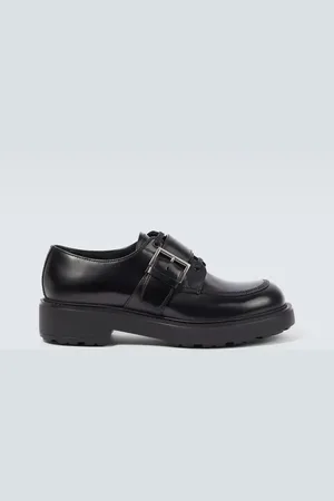 Prada Brushed leather lace-up derbies