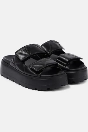 Prada Quilted leather platform sandals
