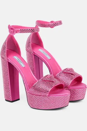 Prada Embellished satin platform sandals