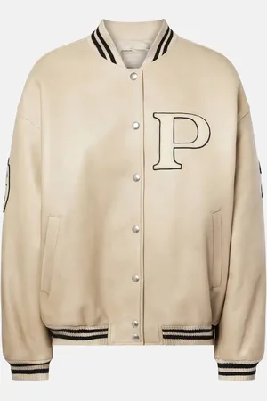 Prada Patch-appliquÃ© padded leather varsity jacket