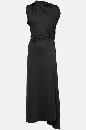 Victoria Beckham Asymmetric draped jersey midi dress