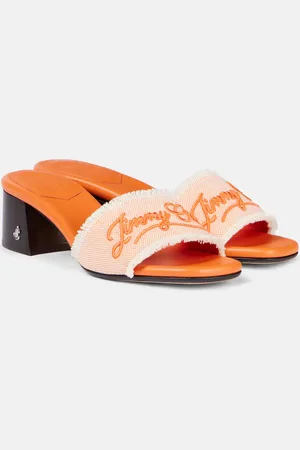 Jimmy Choo Joa 45 embroidered canvas mules