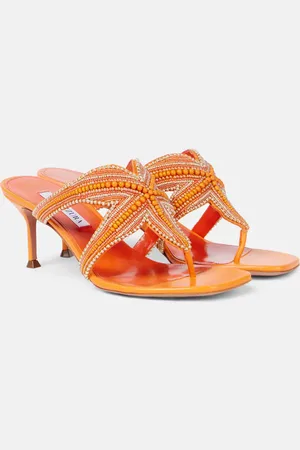 Aquazzura Reef Star beaded leather thong sandals