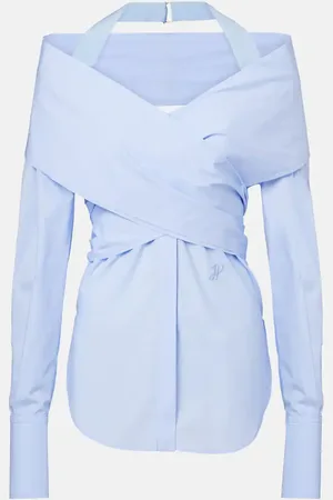 Patou Draped cotton poplin blouse