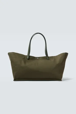 The Row Idaho XL leather-trimmed canvas tote bag