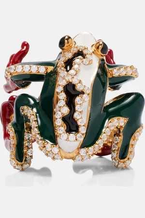 Bottega Veneta Rana embellished 18kt -plated sterling silver ring