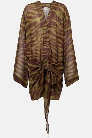 The Attico Zebra-print cotton muslin minidress