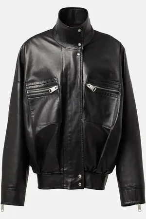 Khaite Ayman leather bomber jacket