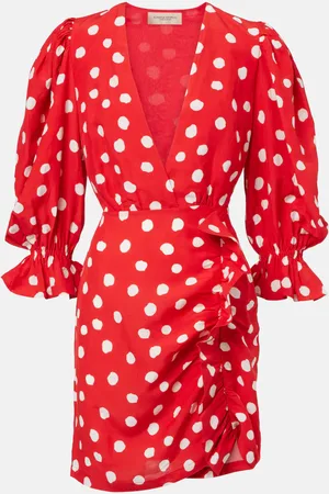 Adriana Degreas Polka-dot ruffled minidress