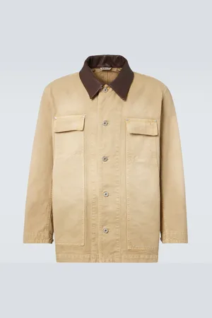 Auralee Leather-trimmed cotton blouson
