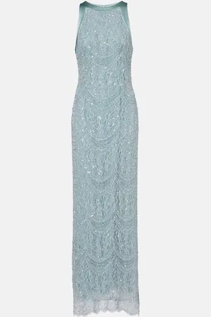Costarellos Lenia beaded lace gown