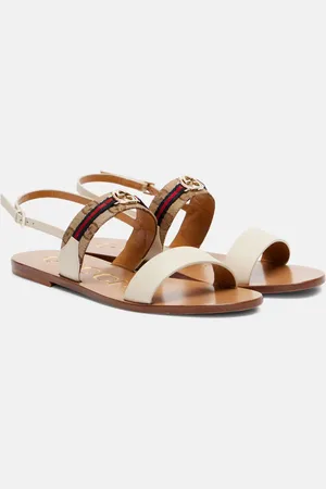 Gucci Interlocking G canvas and leather sandals
