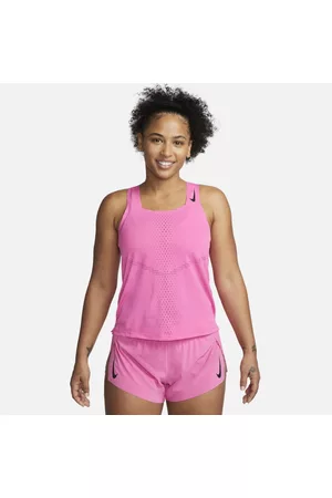 Nike Mujer Playeras - Camiseta sin mangas para carrera para mujer Dri-FIT ADV AeroSwift