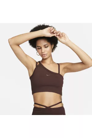 Nike Mujer Playeras - Camiseta de tirantes cropped asimétrica para mujer Sportswear Everyday Modern