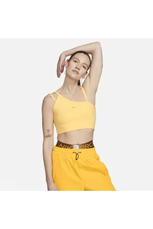 Nike Mujer Playeras - Camiseta de tirantes cropped asimétrica para mujer Sportswear Everyday Modern