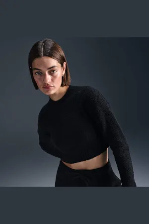 Nike Playera de manga larga de tejido Knit ajustada para mujer Sportswear Phoenix Cozy Bouclé