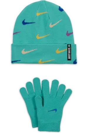 Nike Conjunto de gorro y guantes para niños talla grande Swoosh Repeat