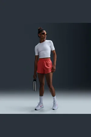 Nike Shorts de correr Dri-FIT de tiro medio con forro de ropa interior para mujer Tempo