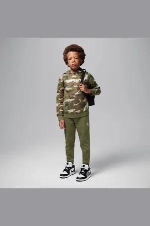 Nike Jordan Conjunto de dos piezas de sudadera con gorro sin cierre de tejido Fleece camuflajeado para preescolar MVP