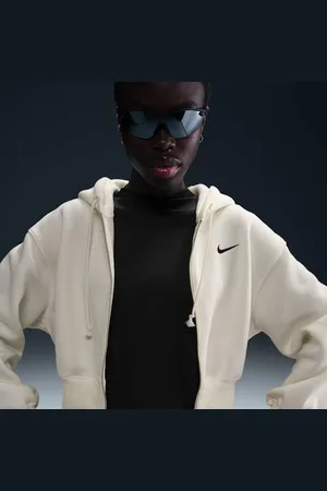 Nike Sudadera con gorro holgada cropped de cierre completo para mujer Sportswear Phoenix Fleece