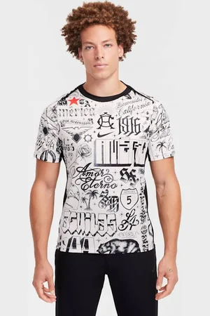 Nike Playera de manga corta de fútbol Dri-FIT para antes del partido para hombre Club América Academy Pro SE
