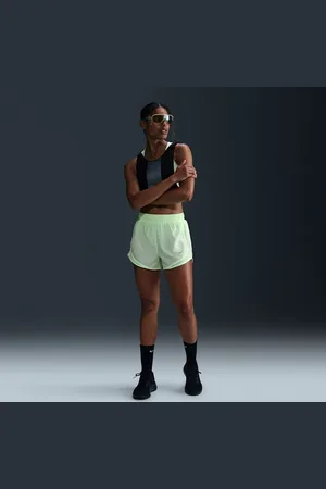 Nike Shorts de correr Dri-FIT de tiro medio con forro de ropa interior para mujer Tempo