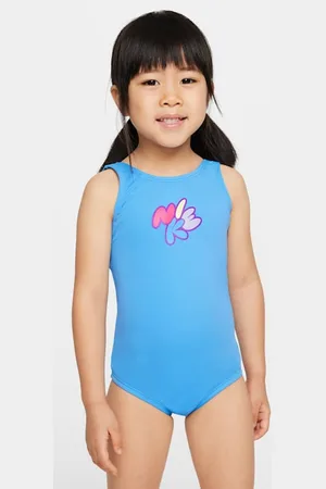 Nike Traje de baño de una pieza con diseño de espalda en U para niñas talla pequeña Swim