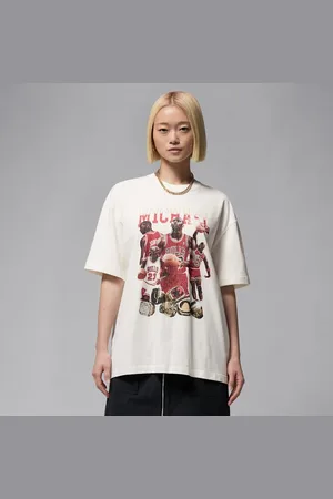 Nike Jordan Playera de manga corta con gráfico oversized para mujer