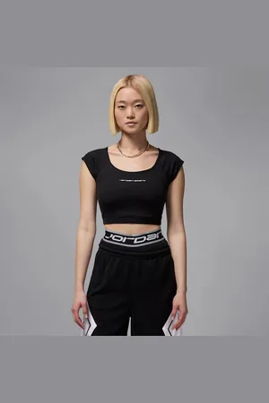 Nike Playera de manga corta de tejido Knit cropped para mujer Jordan Sport