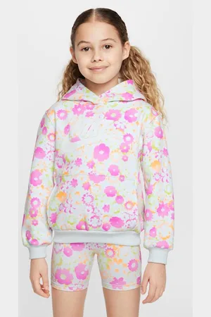Nike Sudadera con gorro sin cierre estampada para niños talla pequeña Flow-Ral