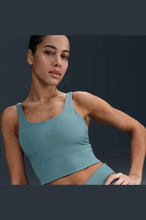 Nike Bra deportivo de baja sujeción de talle largo con almohadillas para mujer Zenvy Rib