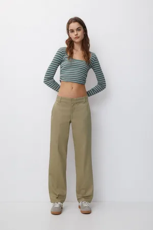 Pantalones chinos mujer pull and online bear