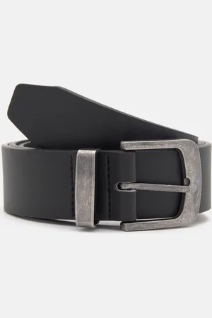 Pull&Bear Cinturón Efecto Piel Hebilla Plateada