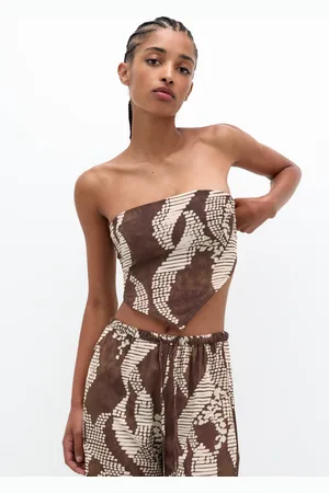 Pull&Bear Top Bandeau Triángulo Estampado