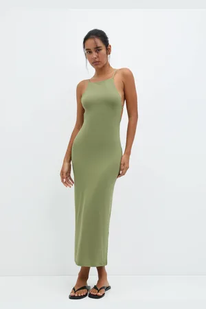 Pull&Bear Vestido Midi Poliamida