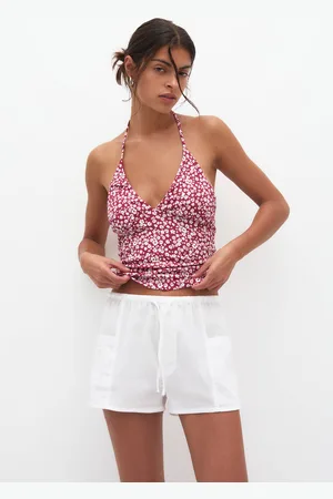 Pull&Bear Top Halter Estampado Floral