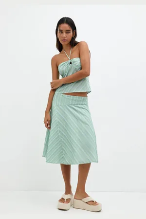 Pull&Bear Falda Midi Vuelo