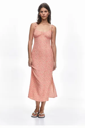 Pull&Bear Vestido Midi Estampado Lazo